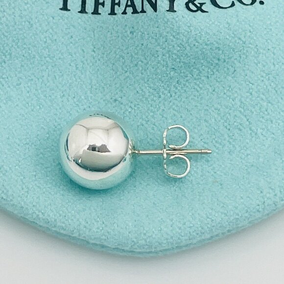 Tiffany Bead Earring Single Replacement Lost Silver Ball HardWear Stud 10mm - Picture 2 of 7
